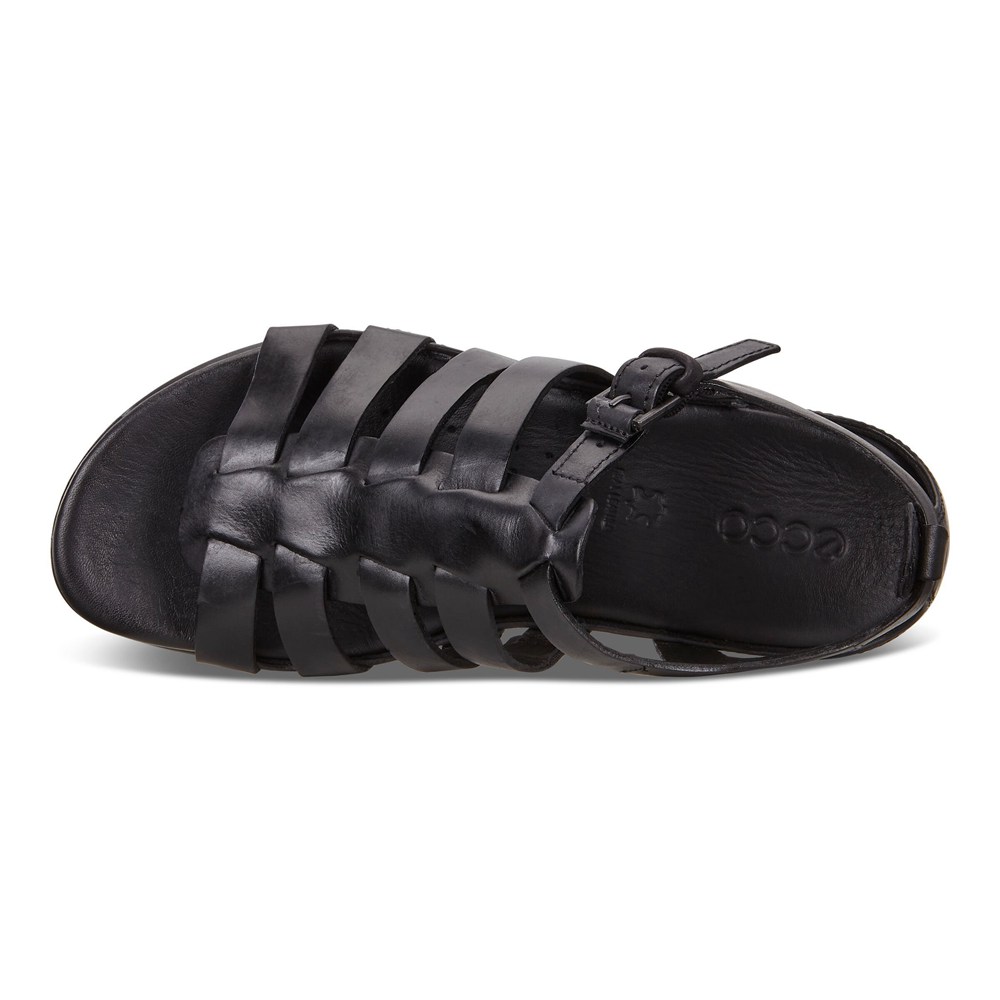 ECCO Womens Sandals Black - Flash Flat - DHT-451862